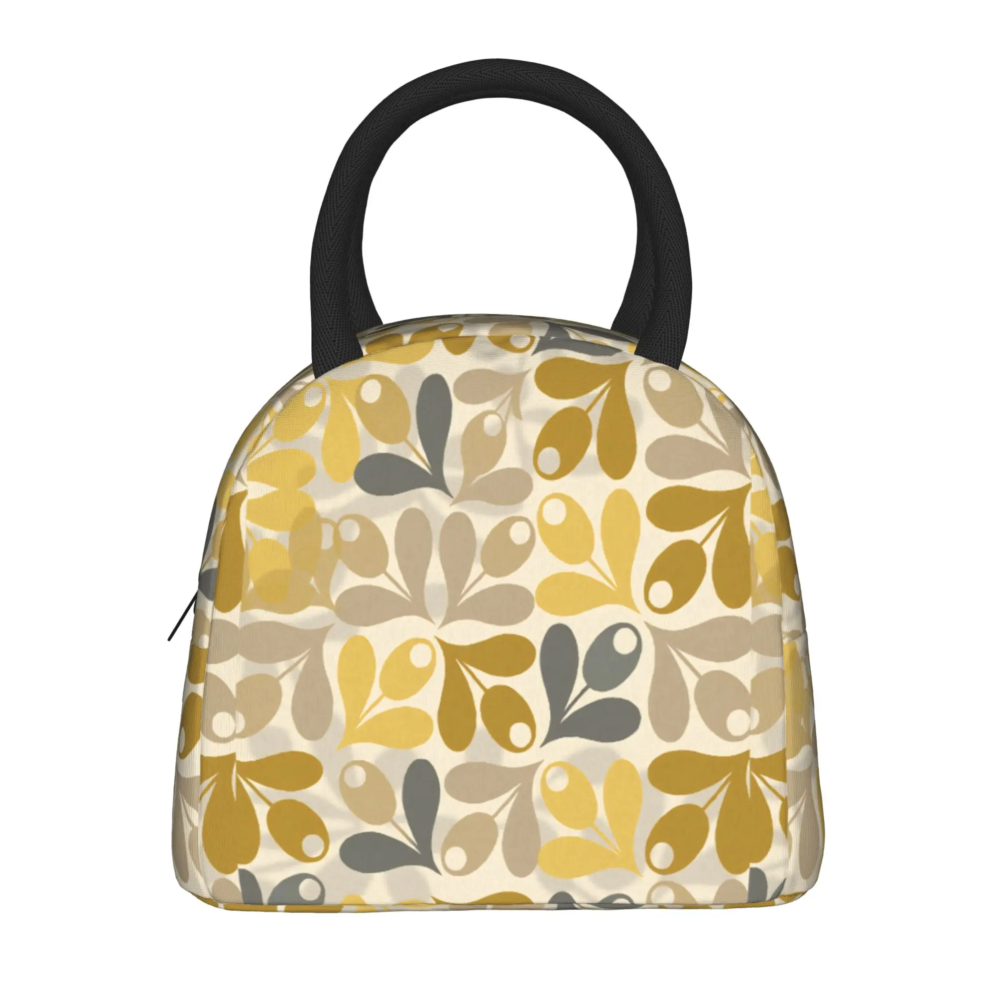 Abstract Multi Stem Lunch Bag Flower Floral Casual Lunch Box For Men School Portable Zipper Cooler Bag Oxford Thermal Lunch Bags
