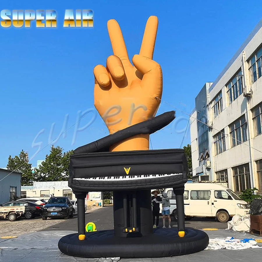 High quality product that advertising model inflatable gesture with piano for decoration