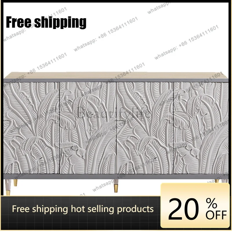 

XX American light luxury dining side cabinet modern simple carved storage cabinet