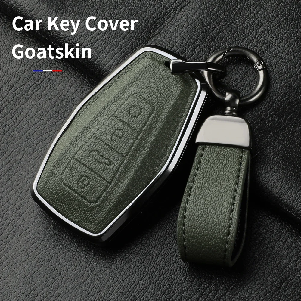 Metal And Leather Car Key Case Cover For Geely Coolray X6 X7 Geometry C Emgrand Global Kulrey Hawk GX7 Okavango NL3