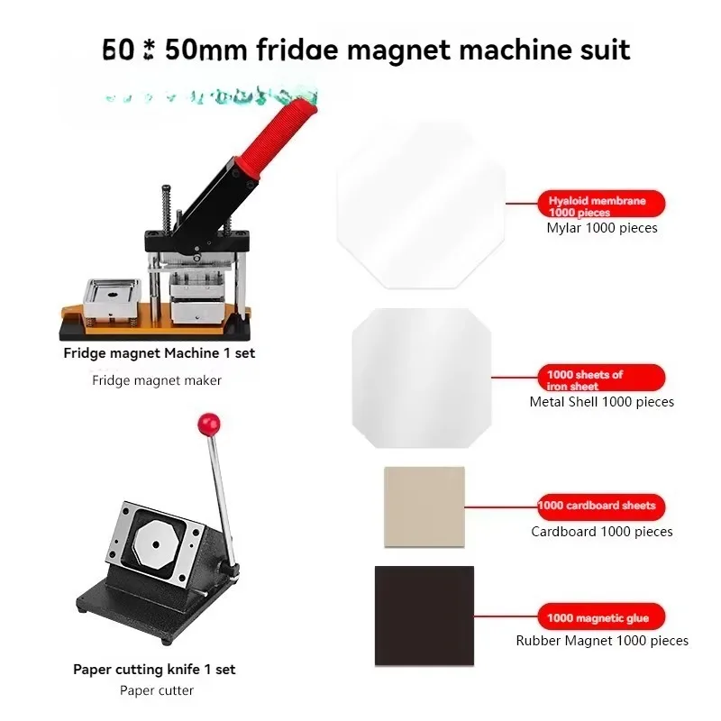 Square Refrigerator Badge Making  Fridge Magnet Maker Machine DIY Paper Cutter Photo Magnetic Materials