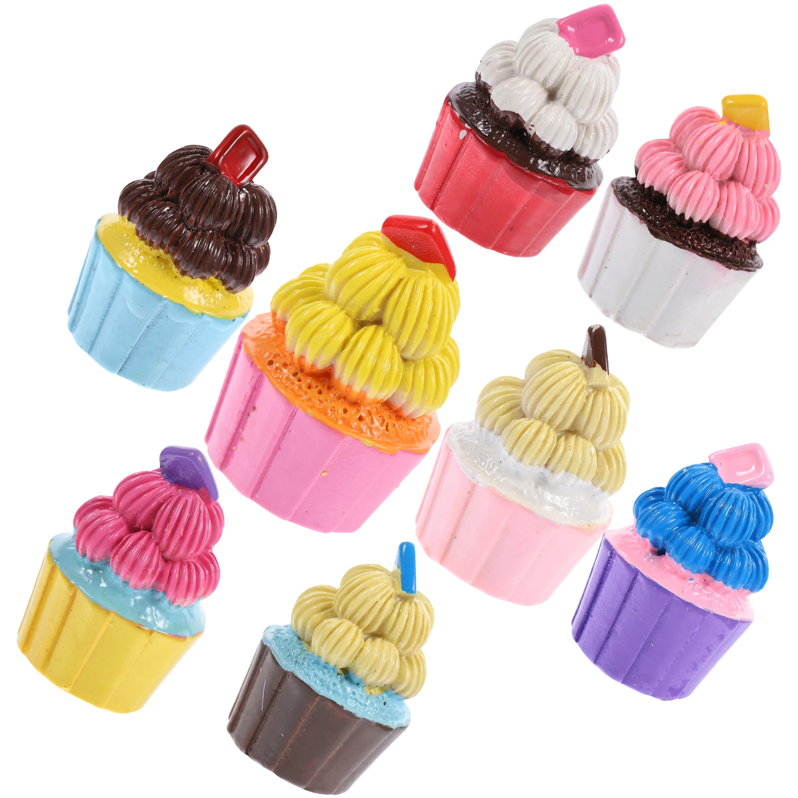 

8 Pcs Fridge Magnet Cupcake Keychain Miss Decorations Resin Refrigerator Magnets
