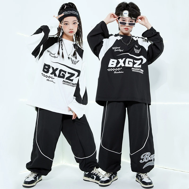 

2024 New Boys Girls Jazz Dance Costumes Kids Cool Hip Hop Clothing Kpop Stage Outfits Children'S Street Dance Wear SL11142