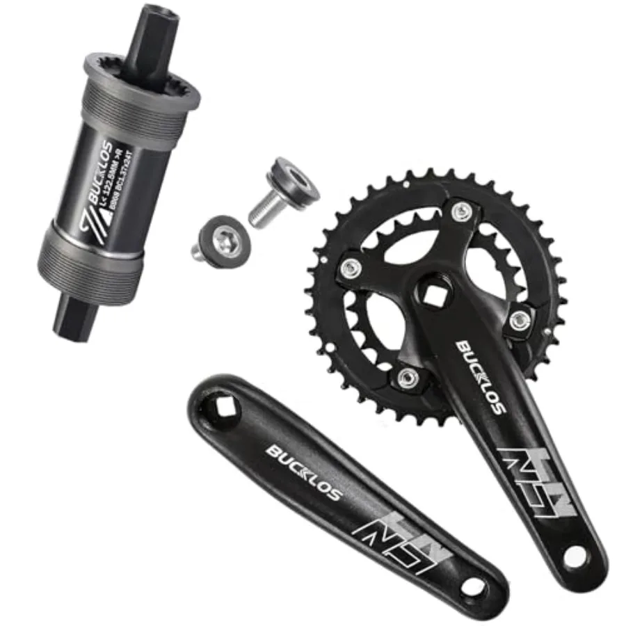 

MTB Crankset Square Taper with 22/24/26/32/38/42/44T Chainring Set and Square Tapered BSA Bottom Bracket