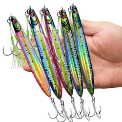 AS Fast JIg Lure Fishing Glow Jig 3D Print Treble Hook Speed Falling Angler 40g60g80g Metal Hard Bait Sinking Jigging Pesca Bait