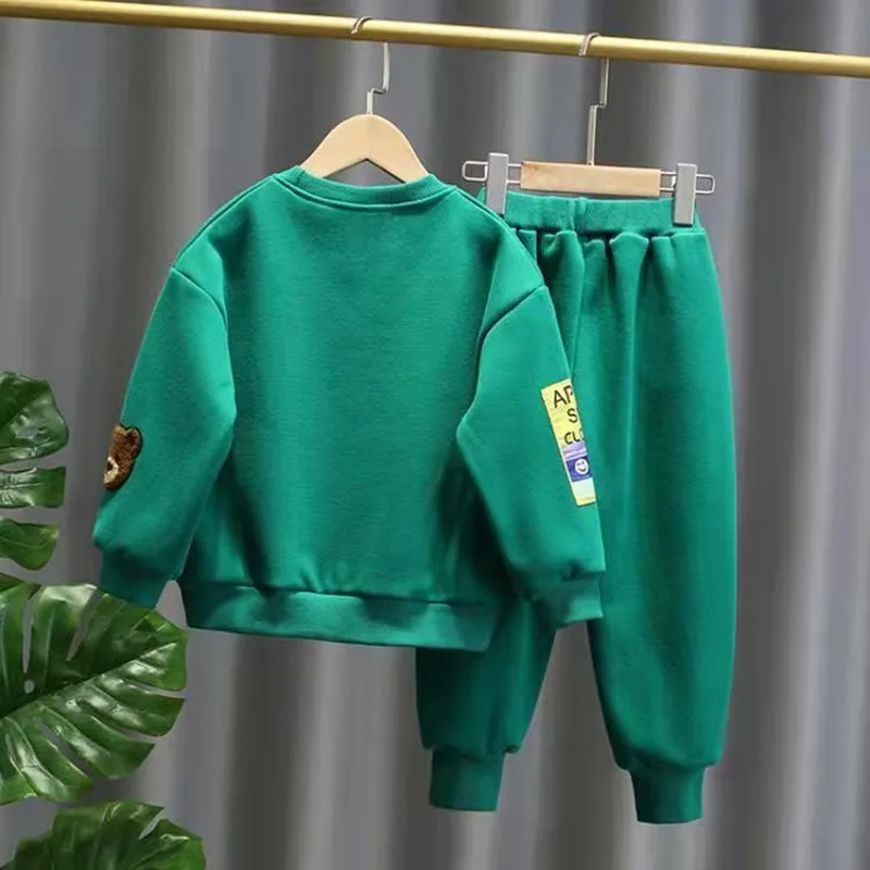 Children Clothes Set  Spring and Autumn New Kids Boy  Baby Cartoon  Sweater Pants 2pcs Boys And Girls Sports Clothing Suit