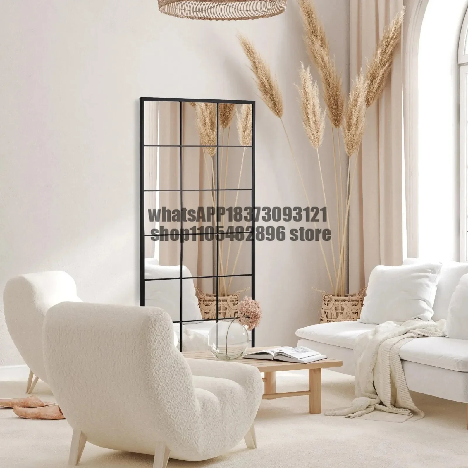 restaurant entrance high definition ultra-white Mesh mirror anti-window mirror wall-mounted decorative
