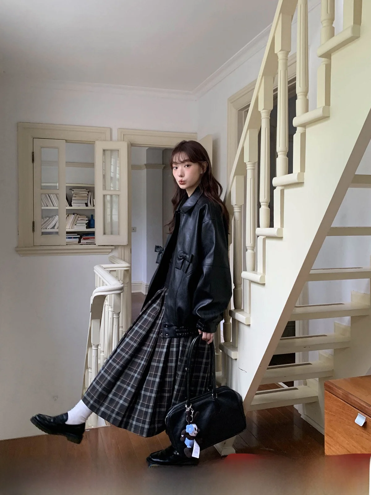 

Новая женская осенне-зимняя повседневная юбка А-силуэта с высокой талией, плиссированная, в клетку, в стиле ретро, облегающая, длинная