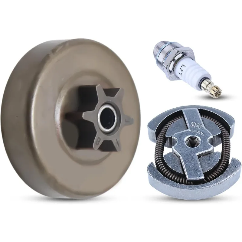 Clutch Drum Sprocket Kit with Spark Plug Replacement For Husqvarna Poulan P3314 P3416 P4018 P4218 501628301 530057907 Saw Parts