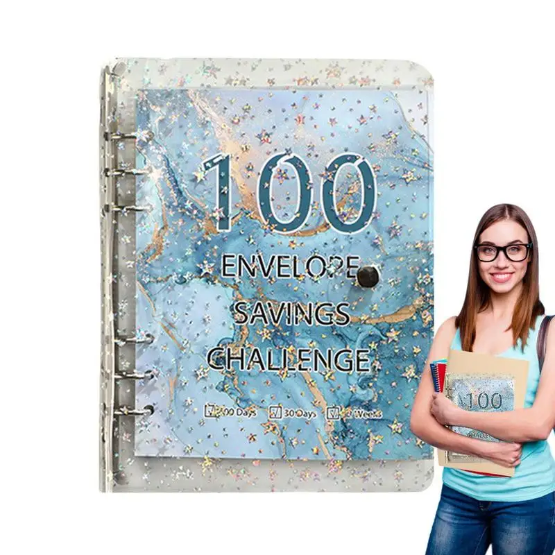 

100 Envelope Challenge Binder A5 Savings Challenge Book Motivational Process To Save 5050 Dollars For Journey Funds Pay Off Debt