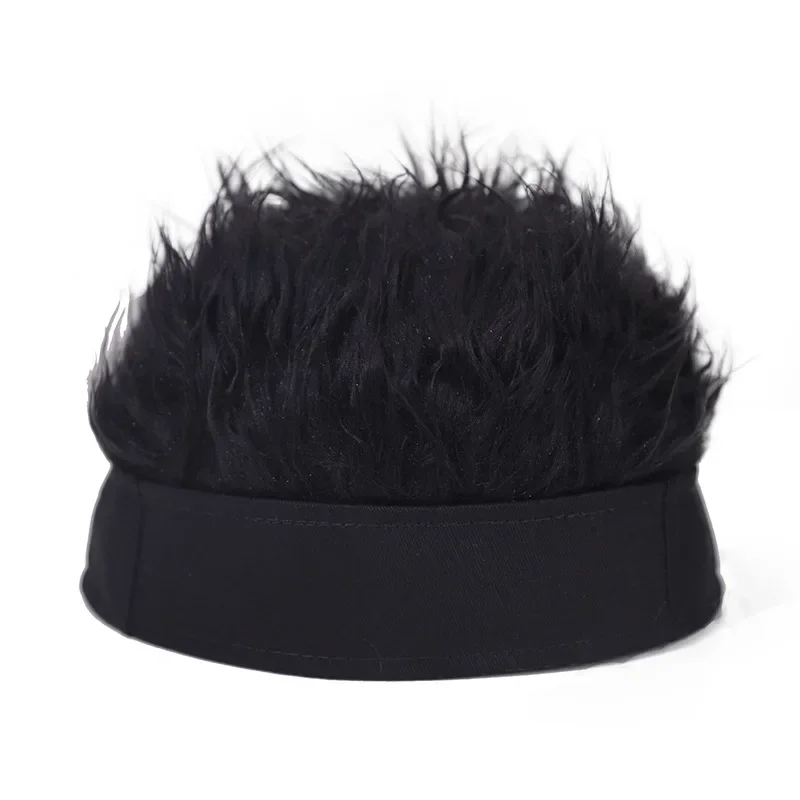 Adult Brimless hats baseball cap Women hairy sports hat Landlord Melon leisure hat with wigs Man Hip hop Headband Headwear