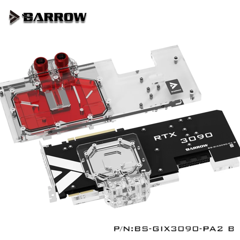 Barrow 3090 GPU Custom Water Cooling Block For Gigabyte AORUS RTX 3090 3080 XTREME Full Cover With Backplane , BS-GIX3090-PA2 B