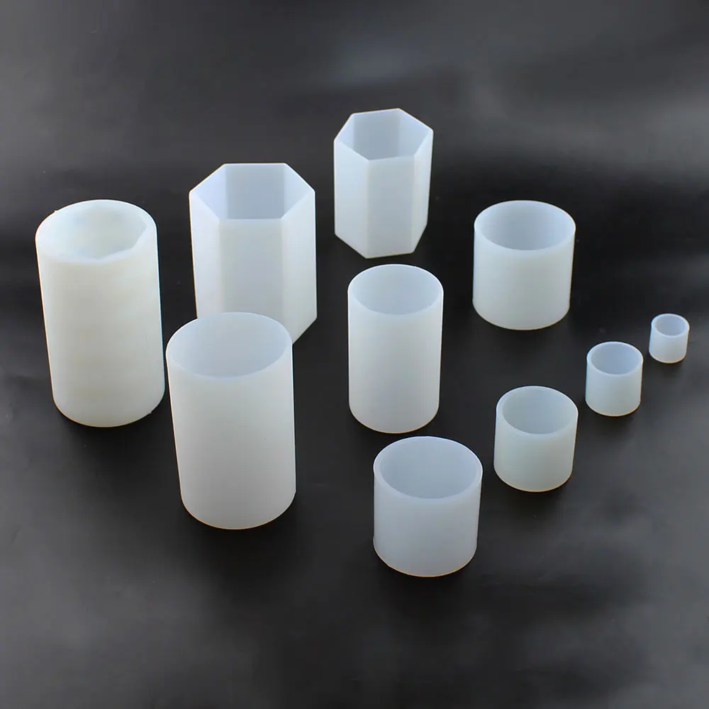 JCD New Drop Mould Mirror Dry Flower Multi-specification Cylindrical Hexagonal Candle Ornaments Silicone Mold Resin Tools