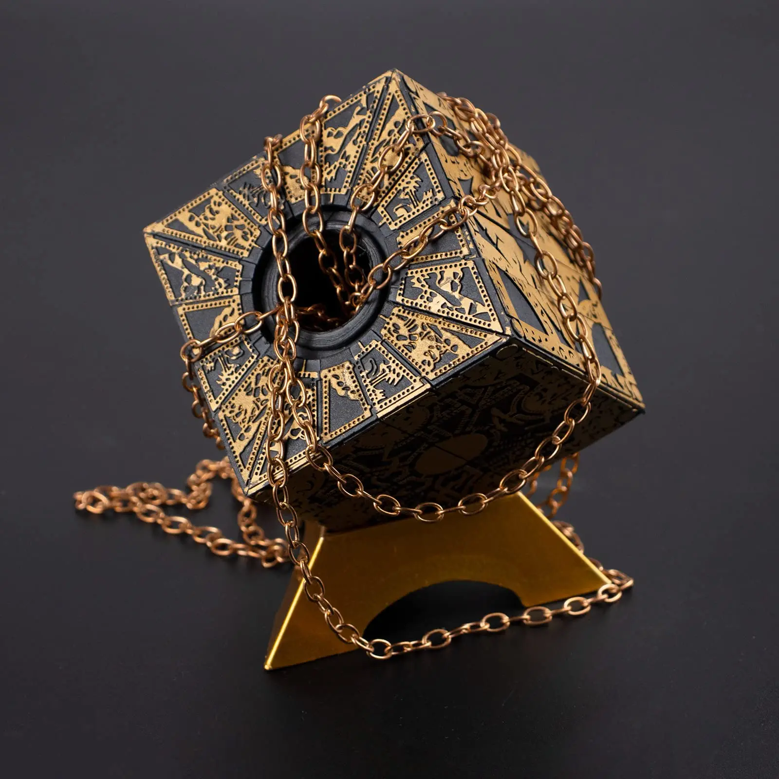 

Hellraiser Puzzle Box Functional, Lament Configuration with Base, Puzzle Cube Detachable Decoration