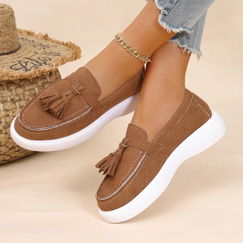 

Woman 2025 Trend Women Ladies Flats Shoes High Quality Spring Autumn Casual Flat Fashion Hot Selling Single Shoe Женская Обувь