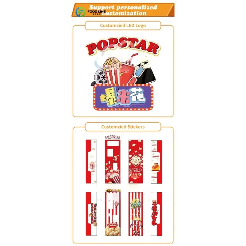 Customized Bulk Popcorn Vending Machine Automatic Coin Popcorn Vending Machine
