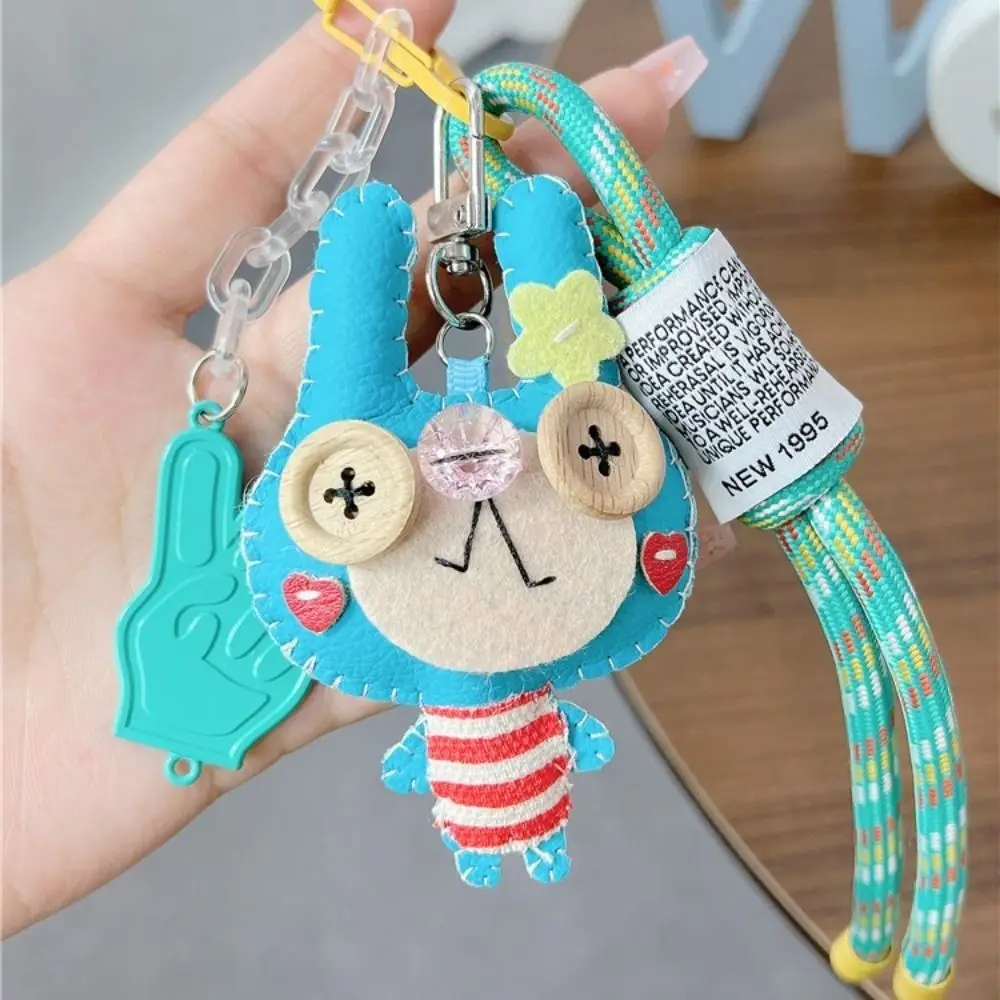 Funny Exquisite Leather Keychain PU Accessories Cartoon Keychain Charm Bag Ornament Bag Pendant Couple