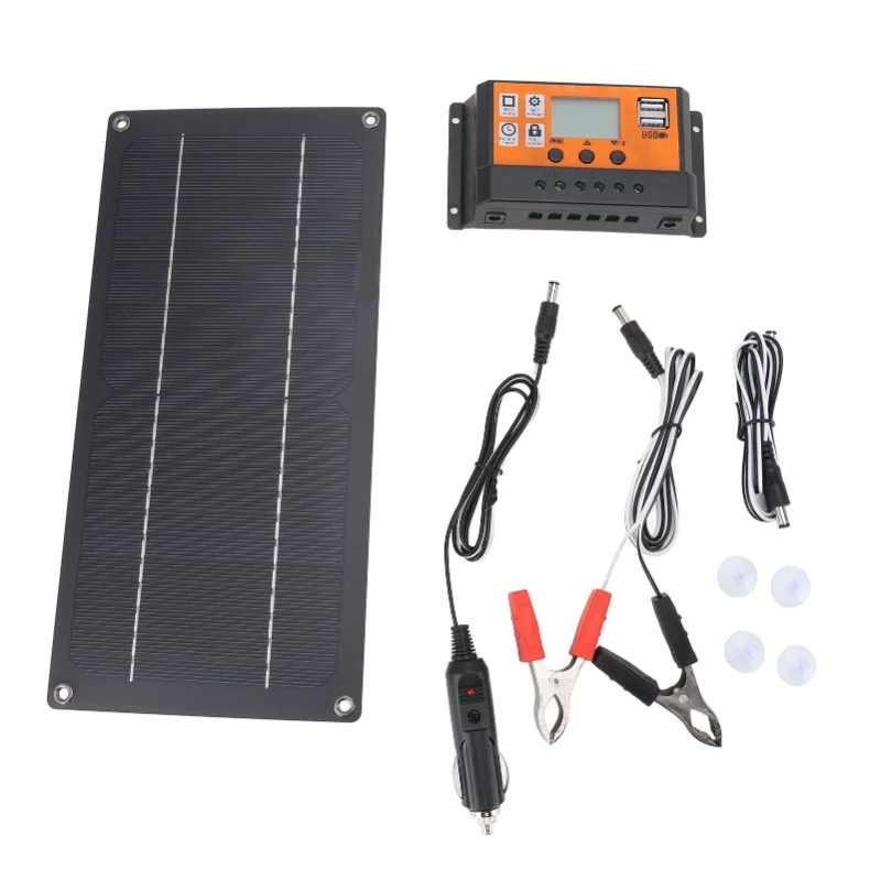 

60W Solar Panel Controller Kit Monocrystalline Silicon Solar Panel Charger 12V 24V 100A Controller For RV Car Boat