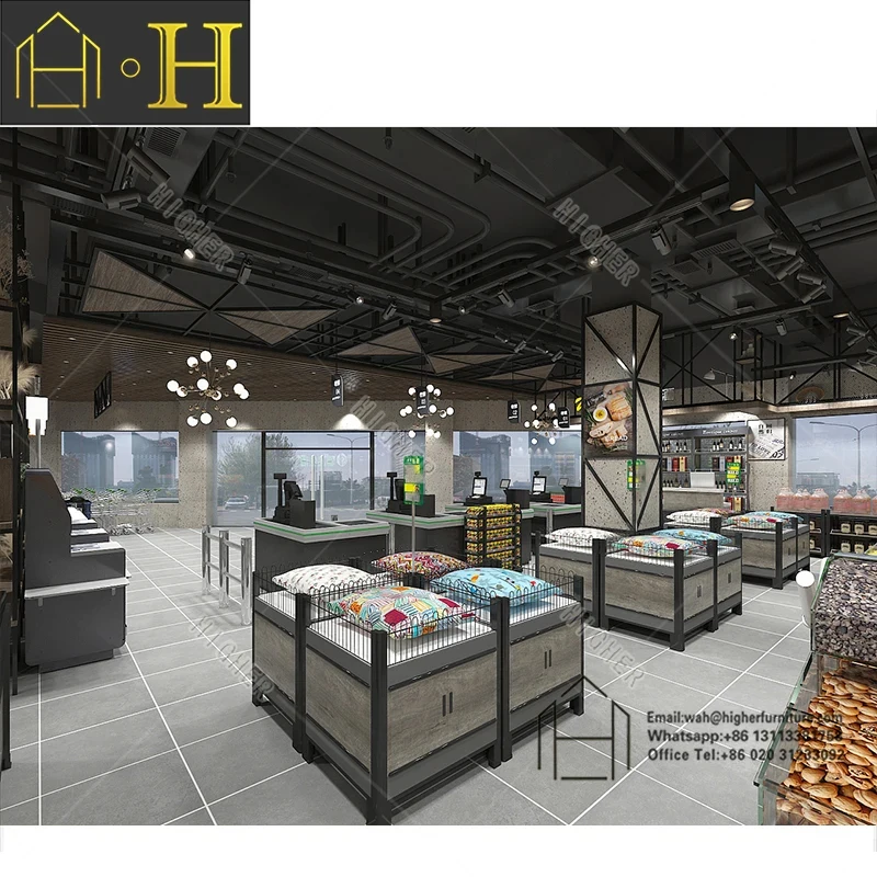 custom.Customized  Factory Price Supermarket Design Layout Modern Grocery Layout Gondola  Supermarket