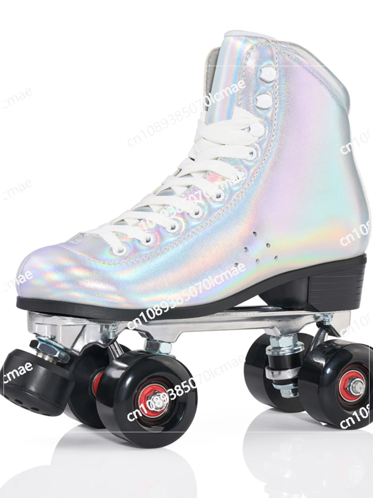 New Double-row Skates Laser Fabric Breathable Comfortable Adjustable Brake Flash PU Wheel Men's and Women's Adult Roller Skates