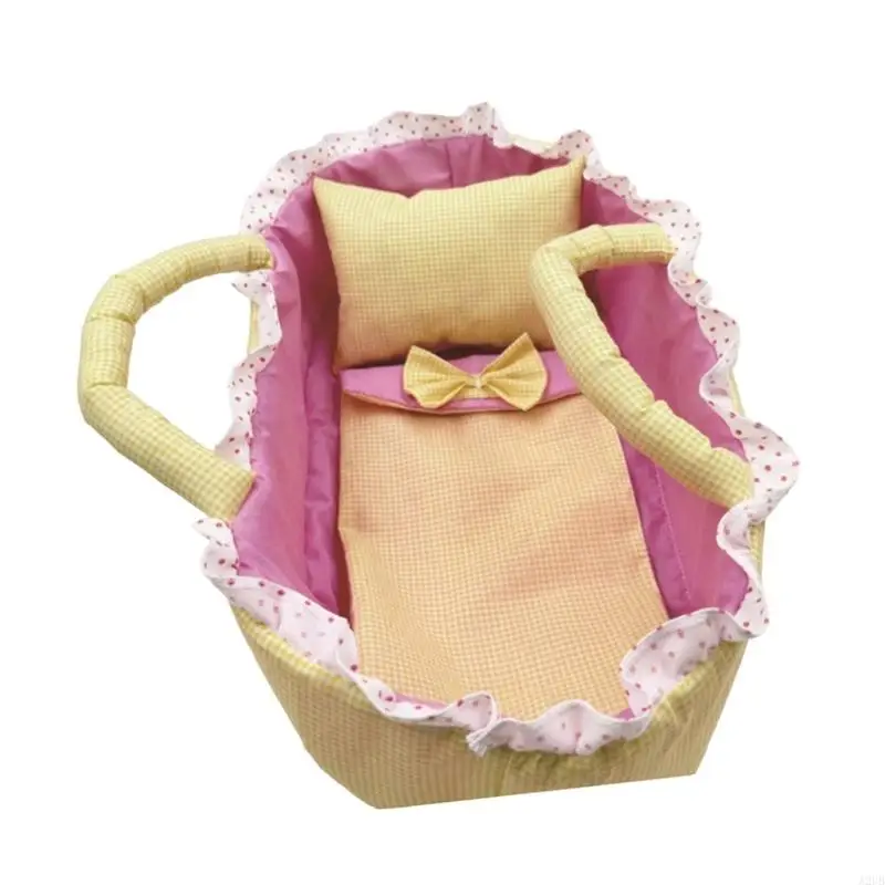 Tragbare Hängematte Korb Wiege Mit Kissen 12 Zoll Bett Für 30cm Spielzeug Präsentiert A2UB – Detail 2