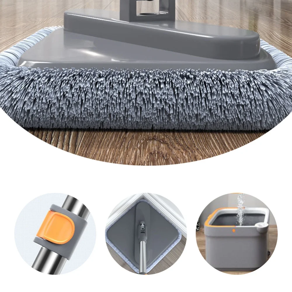 Practical Deep Cleaning Mop with Bucket Self-Cleaning Mop Hand-Free 360 Rotatable Adjustable for Home Wall Car Kitchen