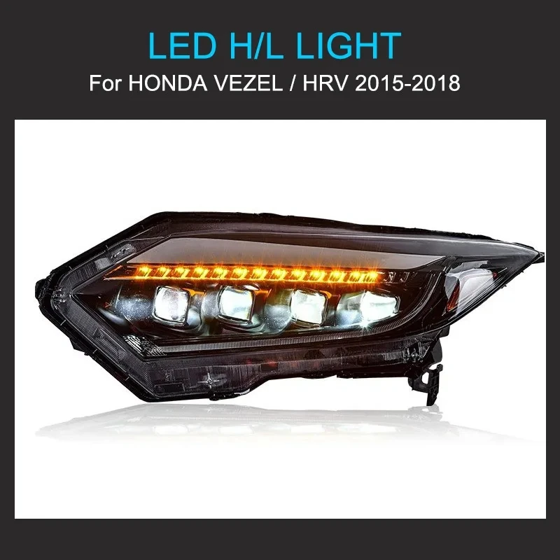 

Full Led Head Lamp LED Headlight HRV HR-V for Vezel Original Car Led Type 2015-2018 Year Black Housing