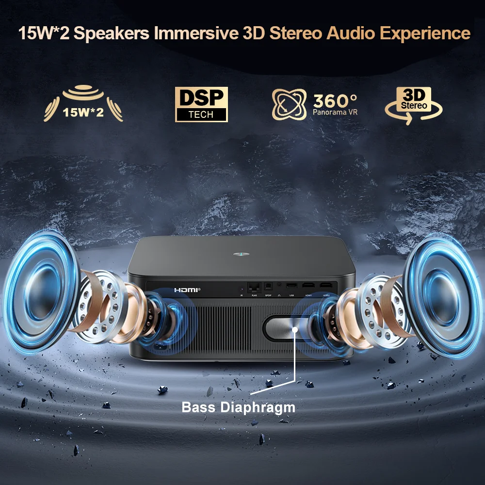 Thundeal プロジェクター TD98Pro ThundeaL TD98Pro 1080P Full HD Projector 4K Android WiFi Projetor