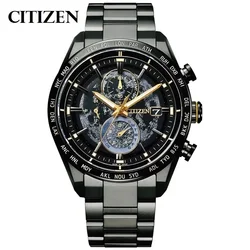 CITIZEN-Relógio Quartzo de Luxo Masculino, Atrás da Lua, Aço Inoxidável, Calendário, Luz Noturna, Fashion, Casual