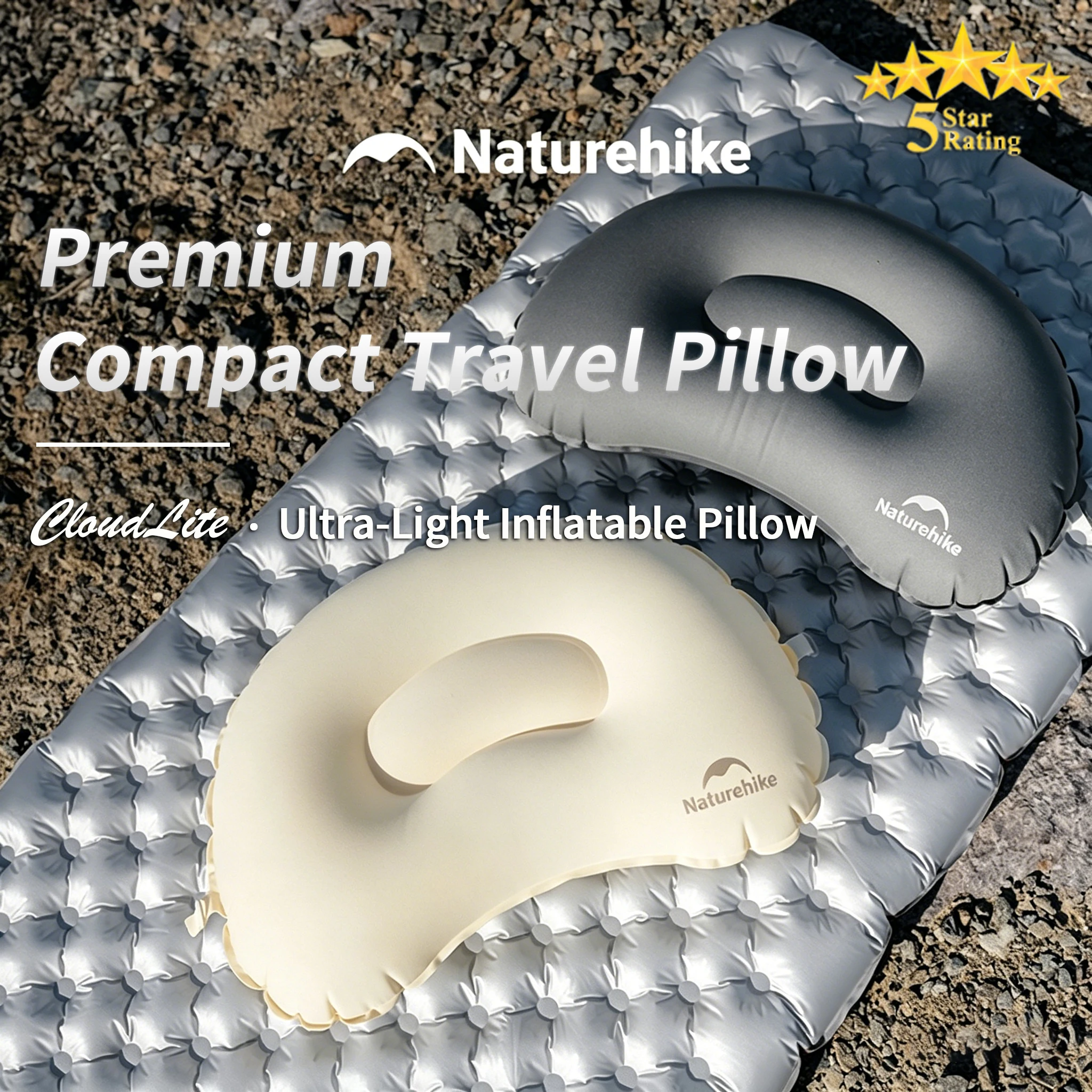 

Naturehike Ultralight Inflatable Travel Pillow, Portable Camping Lumbar Cushion for Outdoor Hiking Nap, New Compact Air Pillow