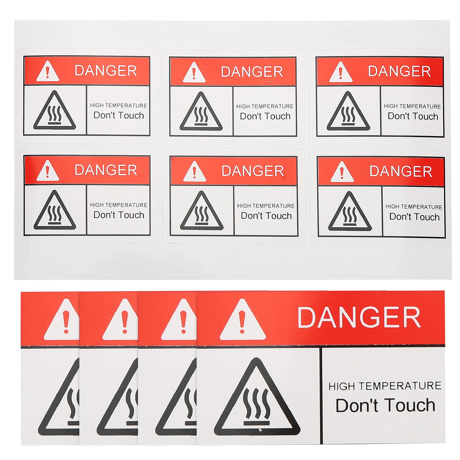 10pcs Warning Hot Surface Stickers Temperature Warning Labels Caution Hot Surface Stickers Safety Signs Lightweight Compact