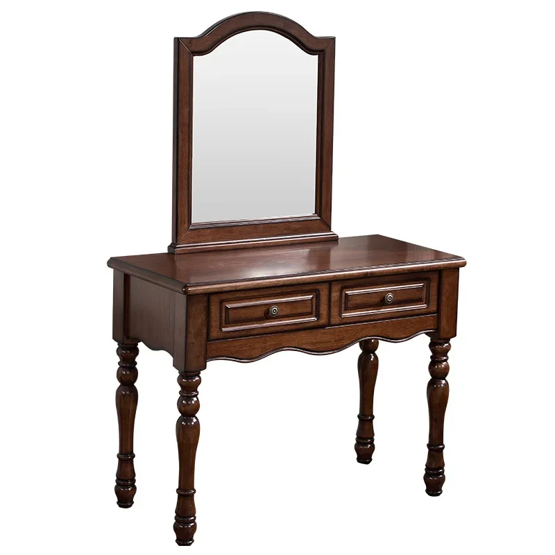 

American style, solid wood, dressing table, mahogany heart, single, bedroom, small apartment, makeup table
