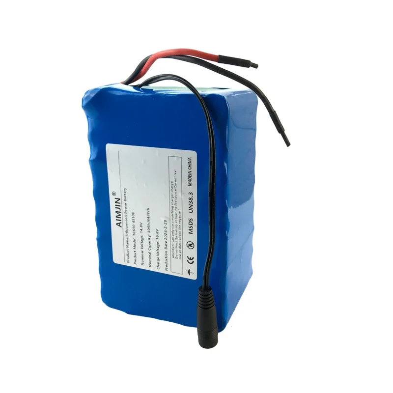 4S10P 14.8V 30Ah 444Watt 18650 Lithium Battery Pack with BMS for Inverter Smart Robot High-power Equipment Etc+16.8V charger