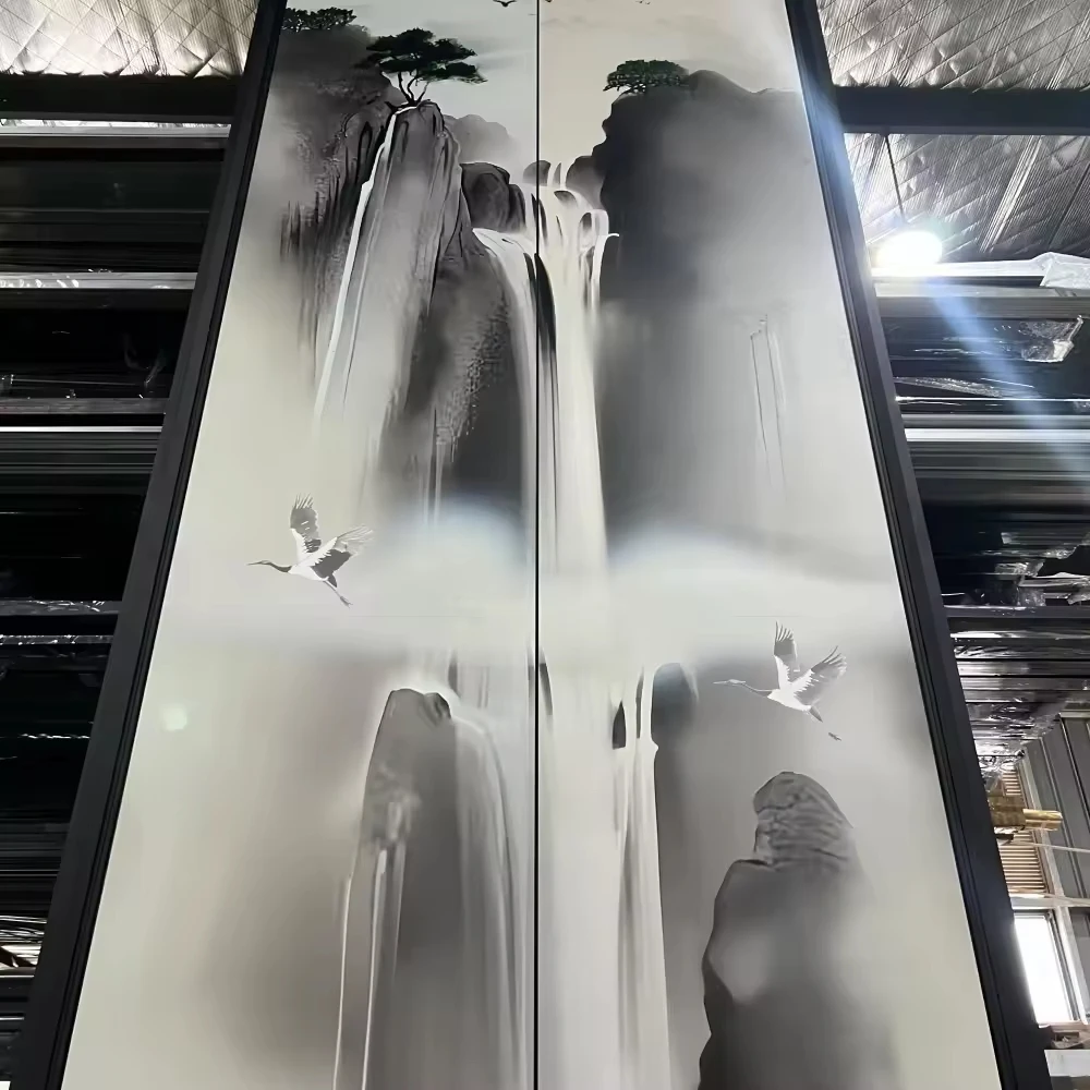 Popularne, nowoczesne drzwi zabezpieczające w nowym chińskim stylu, ekskluzywne drzwi wejściowe do wejść w domach.