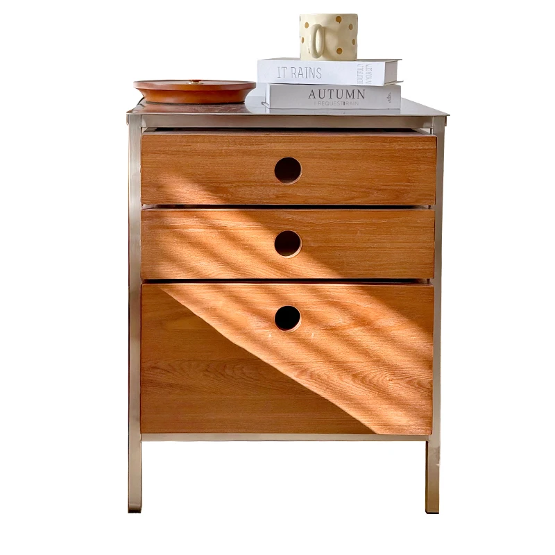 

Modern simple bedside table, antique storage, bedside solid wood bedside rack