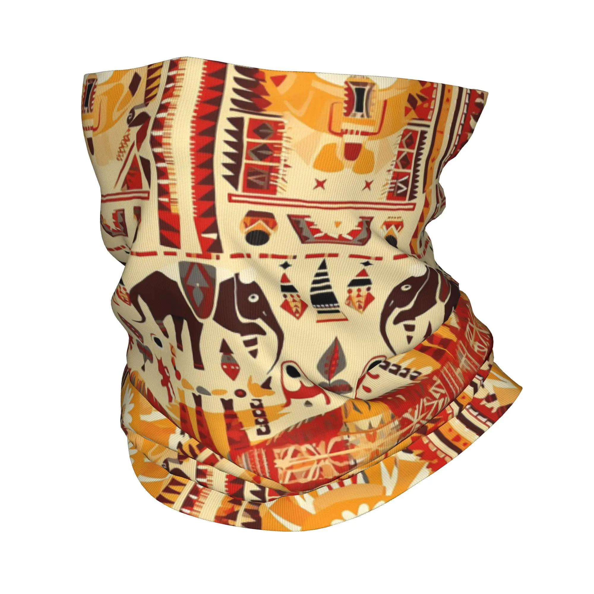 African Tribal Wildlife Mystical Safari Spirit Bandana Neck Cover Printed Face Scarf Multifunction Face Mask Riding Unisex Adult