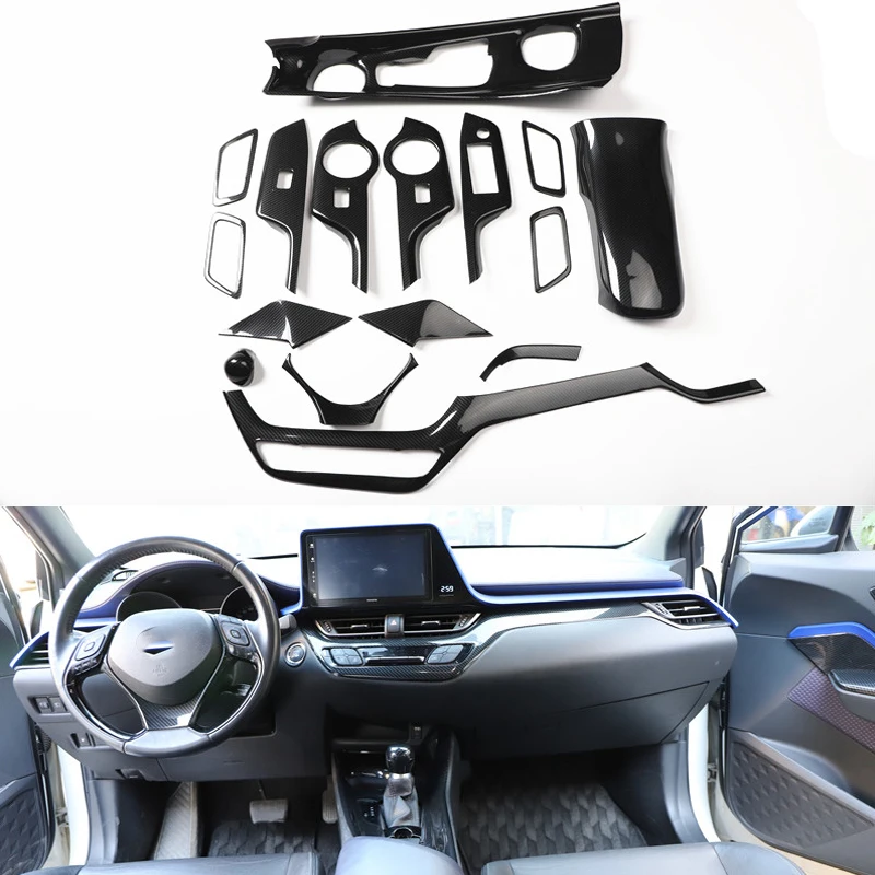 

Carbon Fiber Car Interior Accessories For Toyota C-hr 2018 2019 2020 2021 2022 Izoa Gear Panel Window Chr Switch Kit Refit