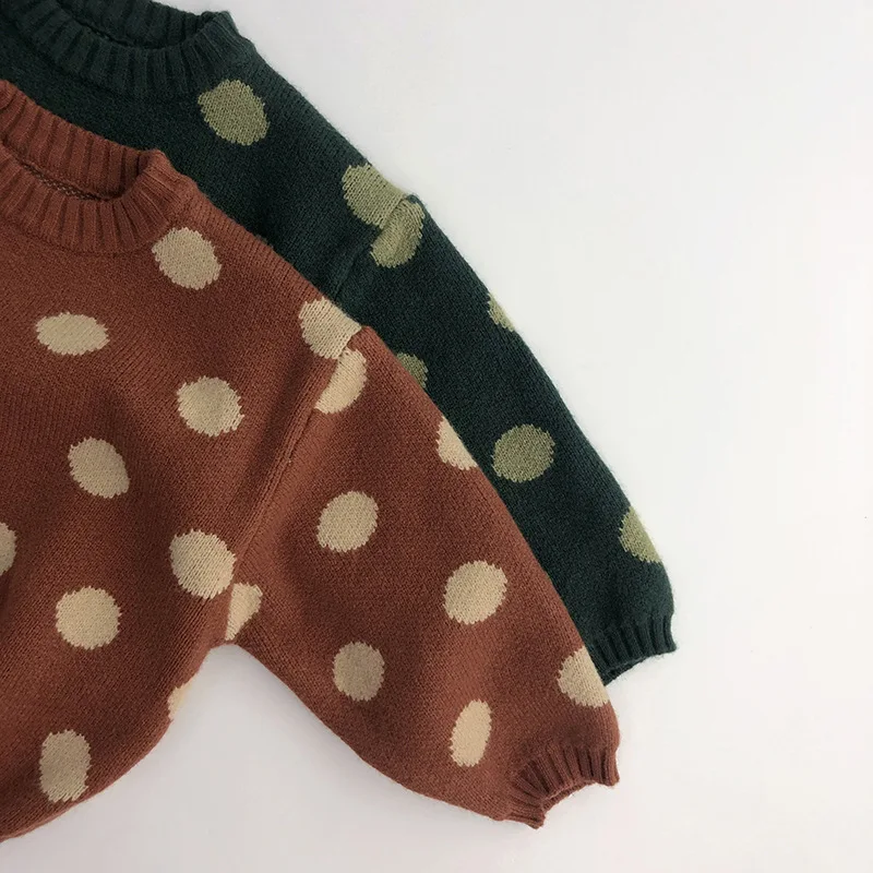 MILANCEL Herbst Winter Vintage Look Kinder Jungen Pullover Polka Dot Mädchen Strickwaren Outwear Jungen Pullover für 1-6Y – Detail 16