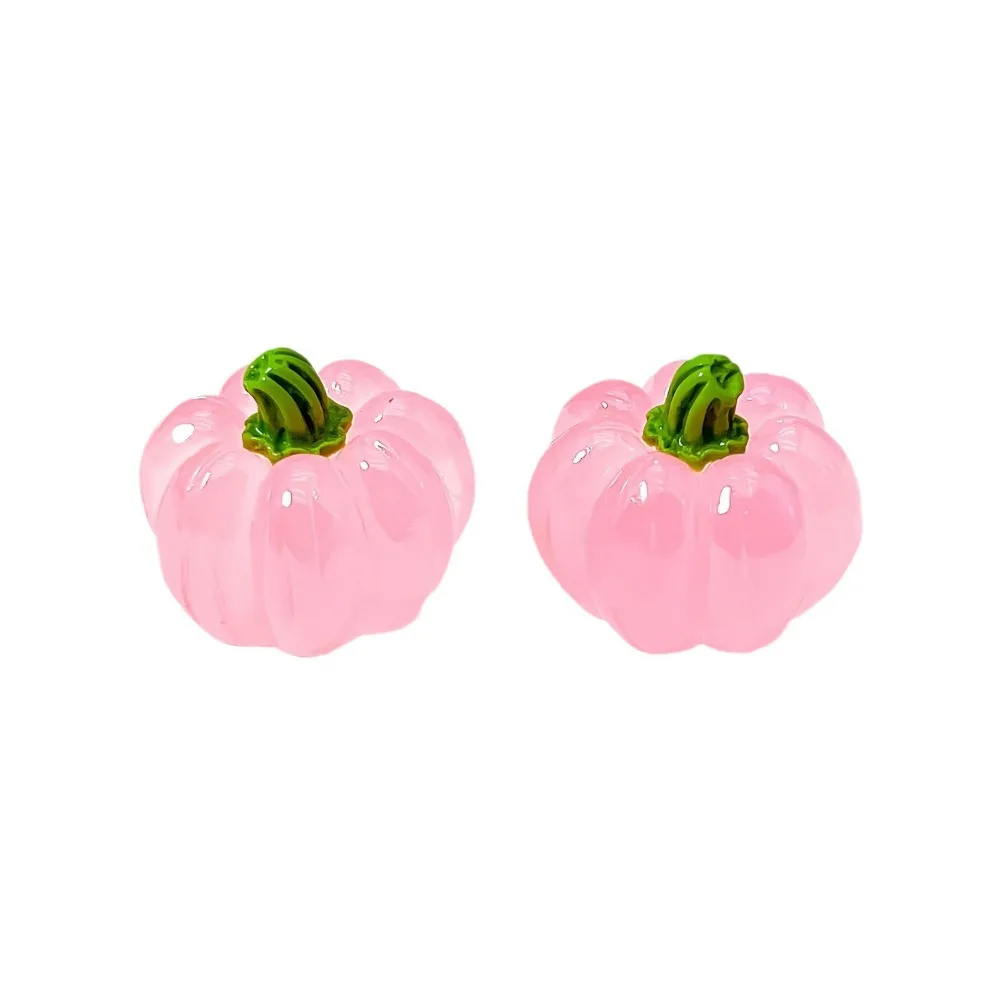 10pcs 3D Luminous Resin Accessories Cute Cartoon Pitaya Pumpkin Mini Glowing Fruits DIY Hair Clip Phone Decoration Cream Glue
