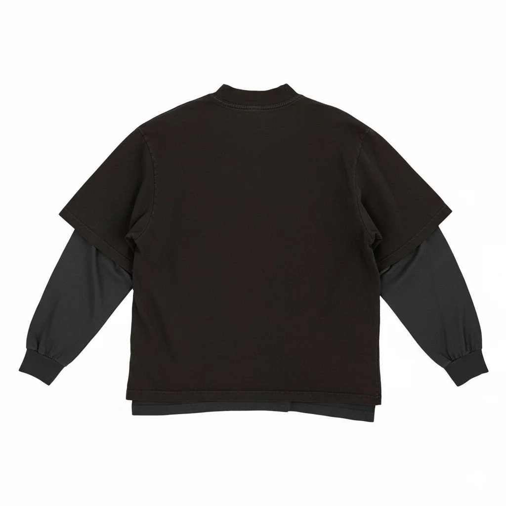 Vintage American Retro Long Sleeve T-Shirt True Two-Piece Detachable Lazy Style High-End Feel Studio Wang Autumn 2025