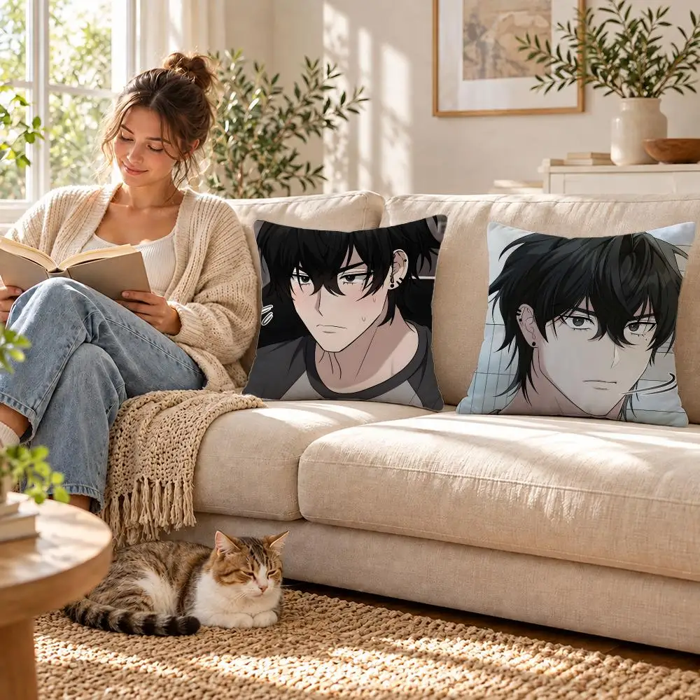 Webtoon Virtual Stranger Cushion Cover Short Plush Pillowcase, Sofa Bedroom Home Decor, Ideal Holiday Gift