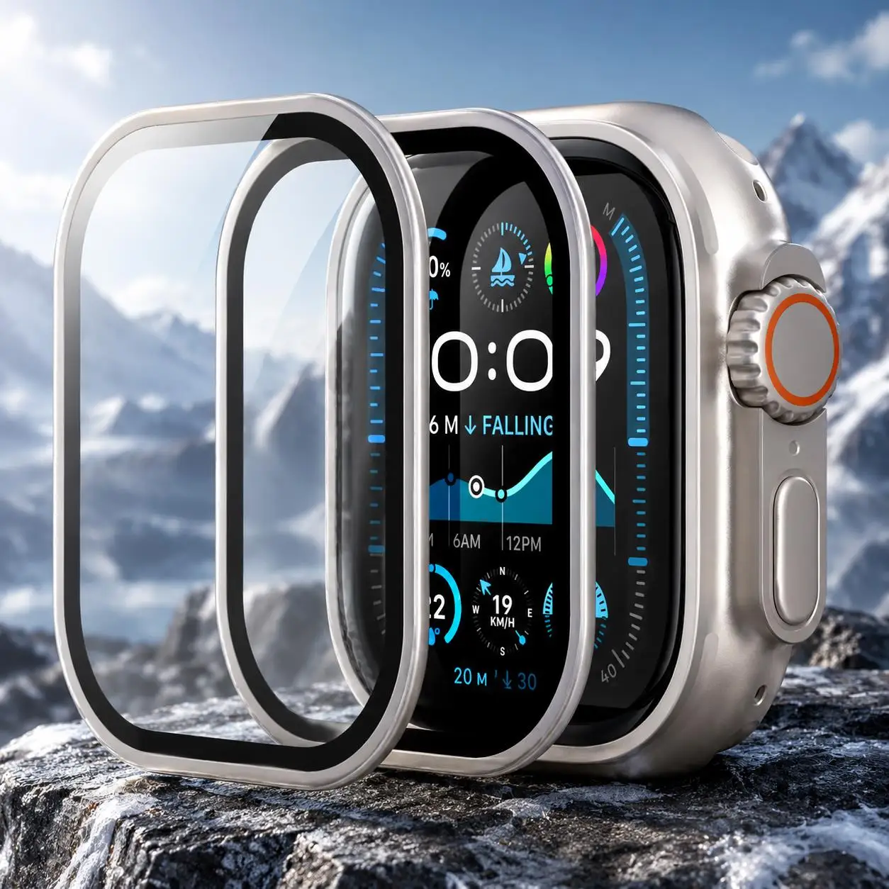 Gehärteter Glas-Displayschutz für Apple Watch Ultra 2 49mm HD Klar Kratzfeste Schutzfolie iWatch Series Zubehör