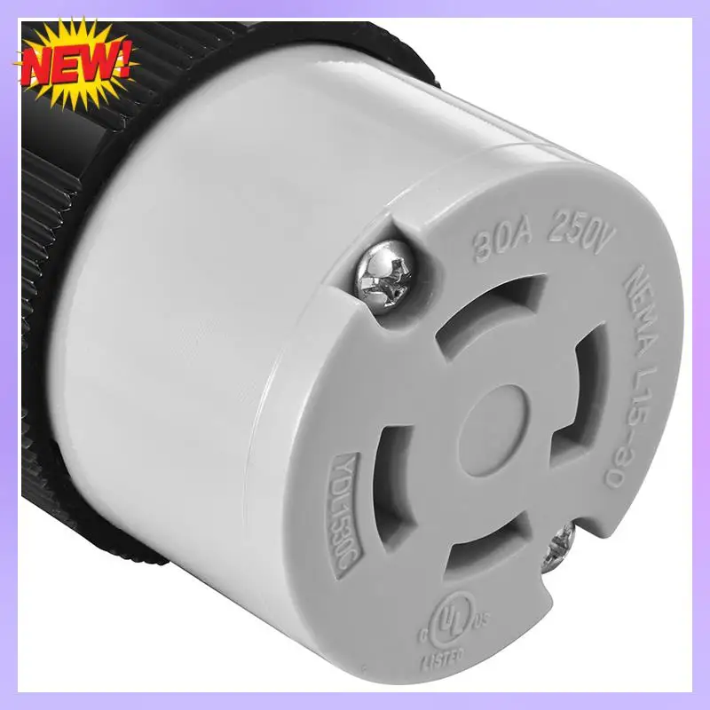 

T24C Heavy-Duty NEMA L15-30P/30C Twist Lock Plug Connector, Male And Female, 30Amp 250V, 3P-4W, Grounding For Industrial Use