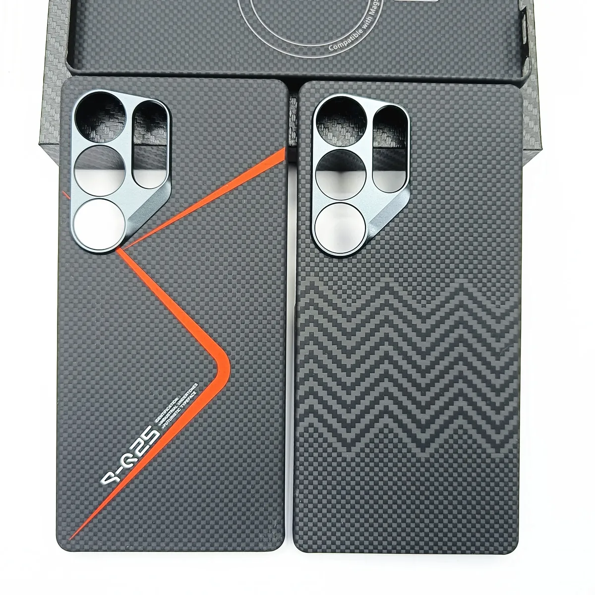 

Genuine Aramid Carbon Fiber Magsafe Case For Samsung Galaxy S25 Ultra S24Ultra Simple Waves S M-Style Magnetic Hard Armor Cover