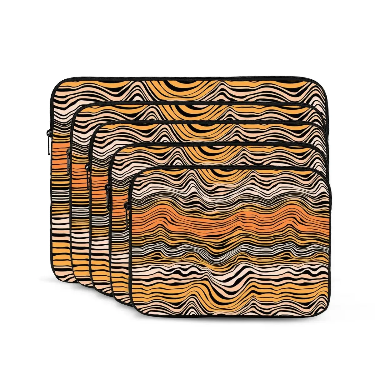 Seamless Pattern With Wavy Stripes Computer ipad Laptop Cover Case Laptop Sleeve Bag Portable Cover Fundas Pouch