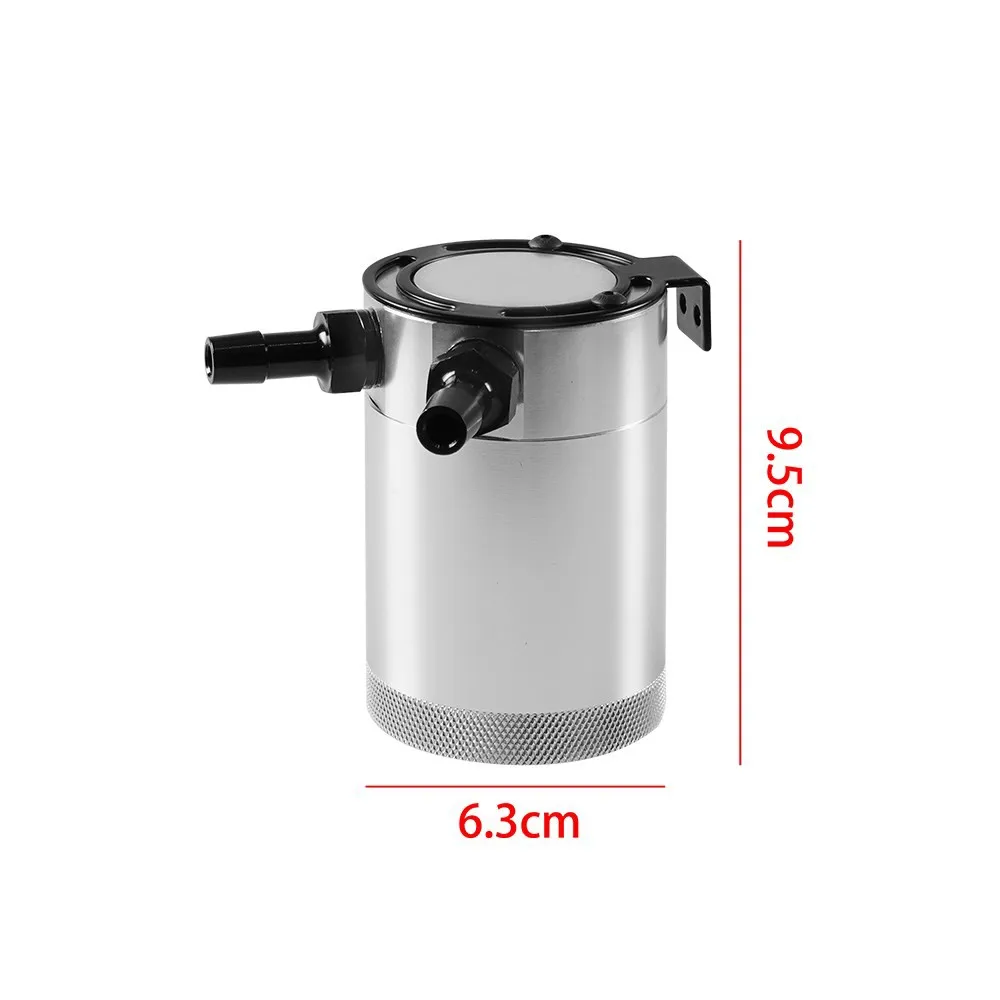 Universal Aluminum Oil Catch Can Compact Baffled 2-Port Reservoir Oil Catch Tank Fuel Tank Parts Two hole breathable Kettle
