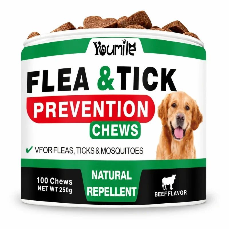 Flea & Tick Support Soft Chews for Dogs Outdoor Wellness Daily Support Beef Flavor 100 Chews 250g 3