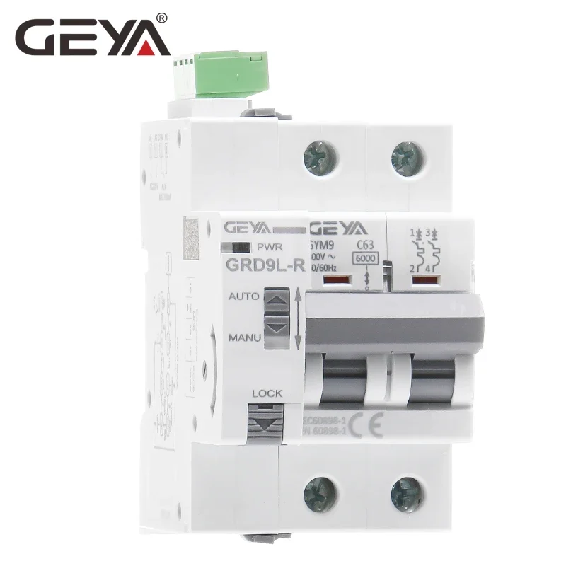 GEYA-Disjuntor de Reset Automático, Rail Din, MCB com Dispositivo Autoreclose, Smart Home, GYM9, 1P, 2P, 3P, 4P, 63A