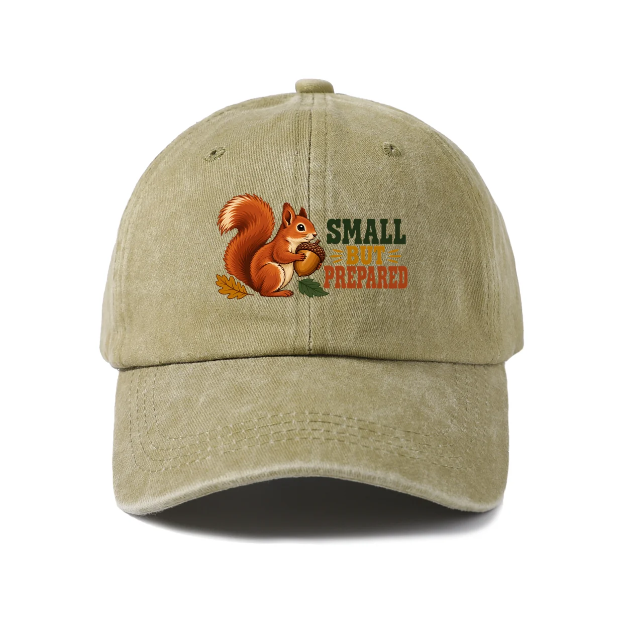 Chilly But Prepared Squirrel Graphic Vintage Washed Baseball Cap, Adjustable Unisex Dad Hat, Casual Gift