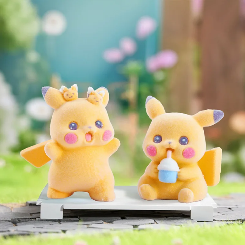 Anime Pokemon Blind Box Random Action Doll Pikachu Flocking version Pocket Monster Toy Creative Kawaii Children\'s School Gift